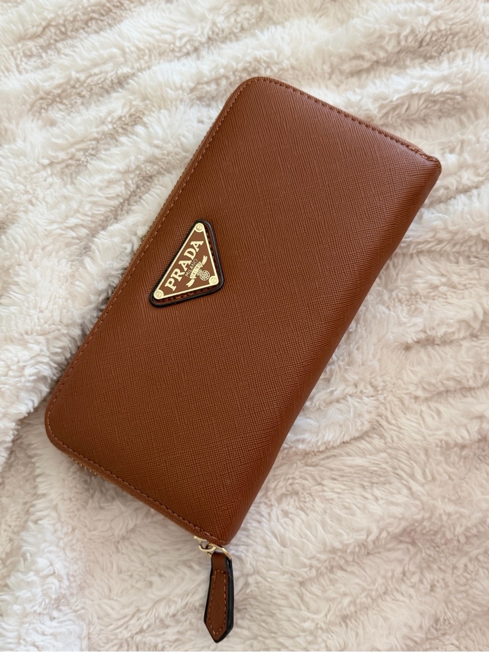 Designer Inspired Brown Long Zipper Wallet 8”x 4”